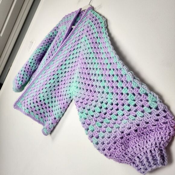 New Handmade Crochet Cardigan Open Front Sweater Premium Acrylic OS - Picture 10 of 16